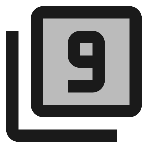 Twotone filter 9 icon, solid style, from Google Material Icons