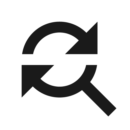 Twotone find replace icon, solid style, from Google Material Icons