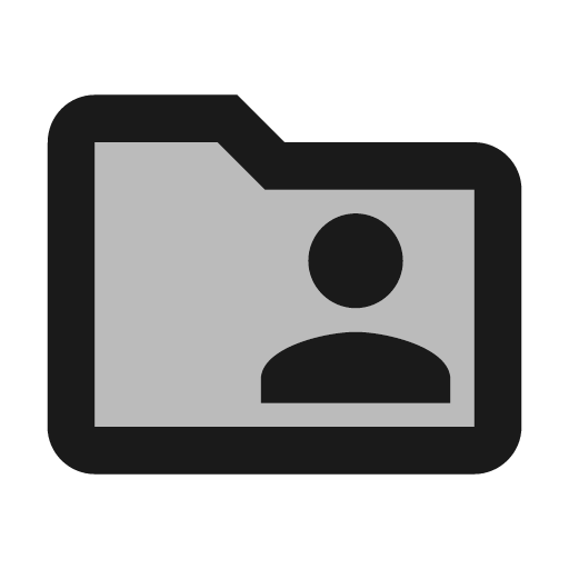 Twotone folder shared icon, solid style, from Google Material Icons