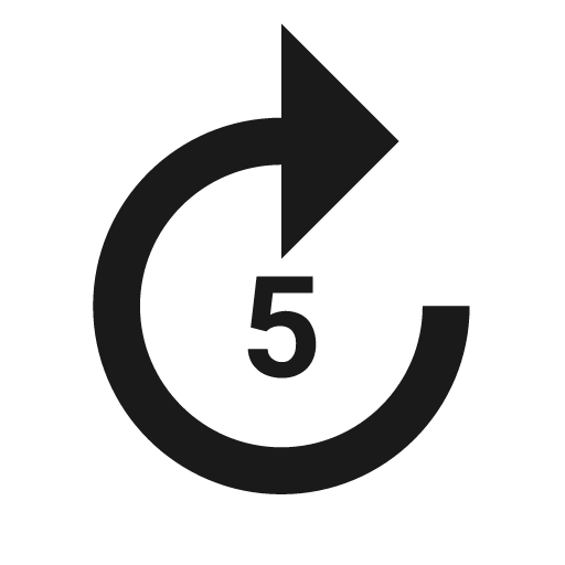 Twotone forward 5 icon, solid style, from Google Material Icons