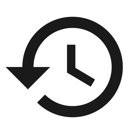Twotone history icon, solid style, from Google Material Icons