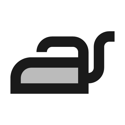 Twotone iron icon, solid style, from Google Material Icons