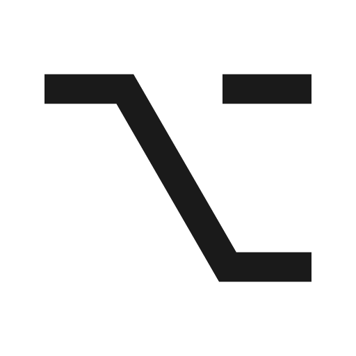 Twotone keyboard option key icon, solid style, from Google Material Icons