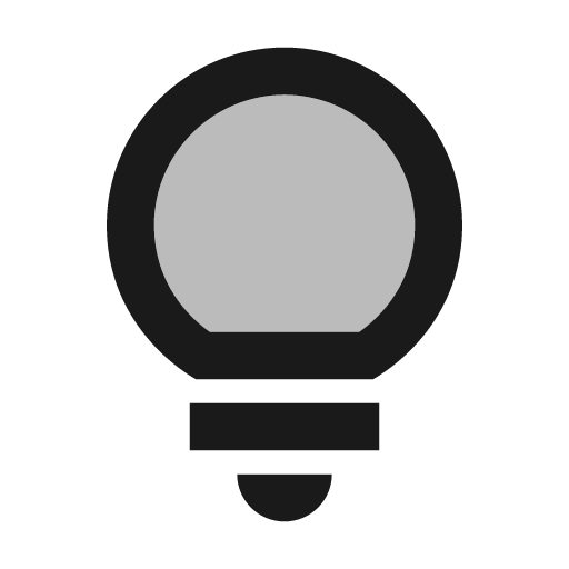 Twotone lightbulb icon, solid style, from Google Material Icons