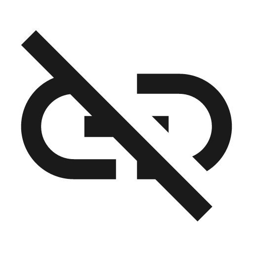 Twotone link off icon, solid style, from Google Material Icons