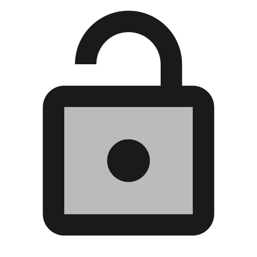 Twotone lock open icon, solid style, from Google Material Icons