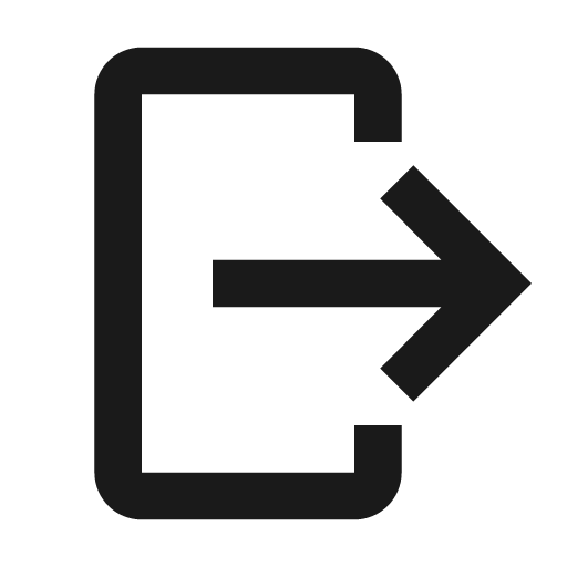 Twotone log out icon, solid style, from Google Material Icons