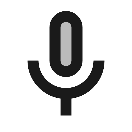 Twotone mic none icon, solid style, from Google Material Icons
