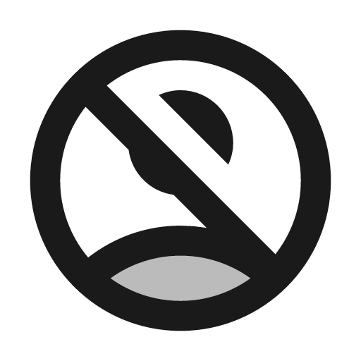 Twotone no accounts icon, solid style, from Google Material Icons