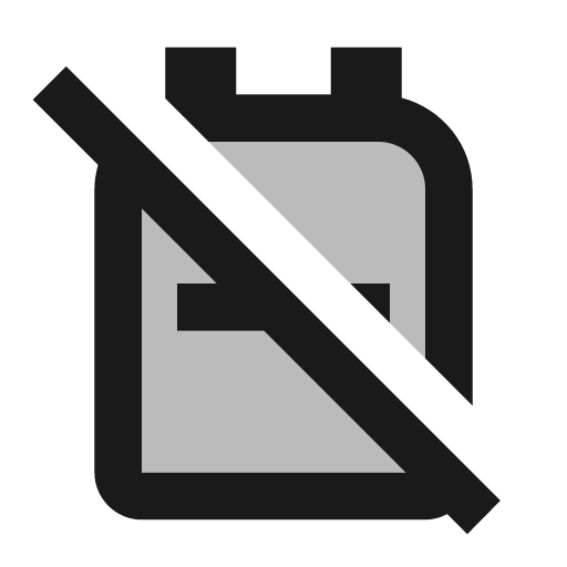 Twotone no backpack icon, solid style, from Google Material Icons