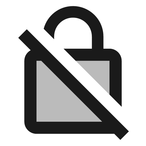 Twotone no encryption icon, solid style, from Google Material Icons