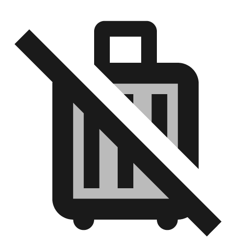 Twotone no luggage icon, solid style, from Google Material Icons