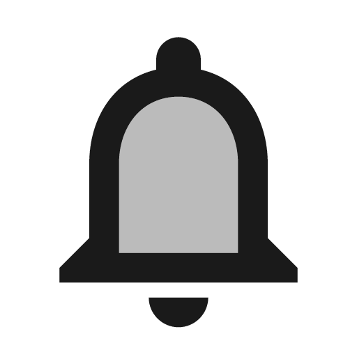 Twotone notifications none icon, solid style, from Google Material Icons