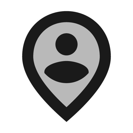Twotone person pin circle icon, solid style, from Google Material Icons
