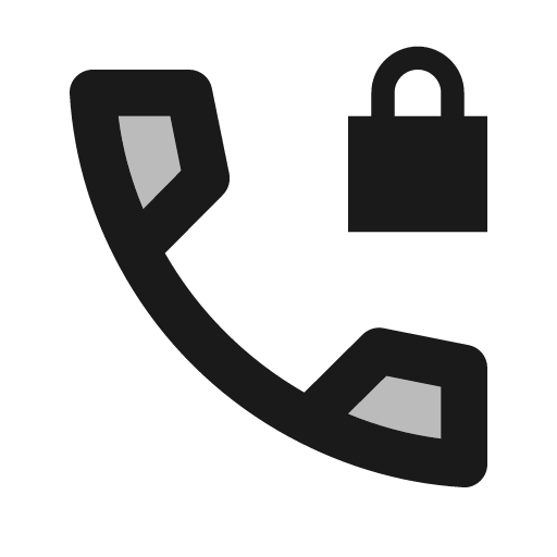 Twotone phone locked icon, solid style, from Google Material Icons
