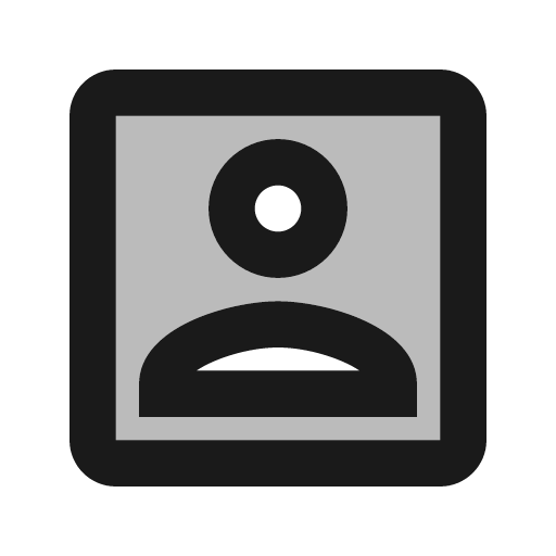 Twotone portrait icon, solid style, from Google Material Icons