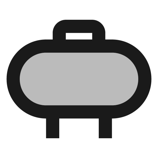 Twotone propane icon, solid style, from Google Material Icons