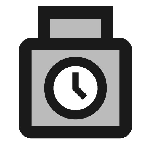Twotone punch clock icon, solid style, from Google Material Icons