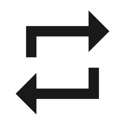 Twotone repeat icon, solid style, from Google Material Icons