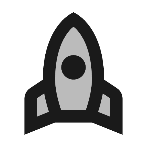 Twotone rocket icon, solid style, from Google Material Icons