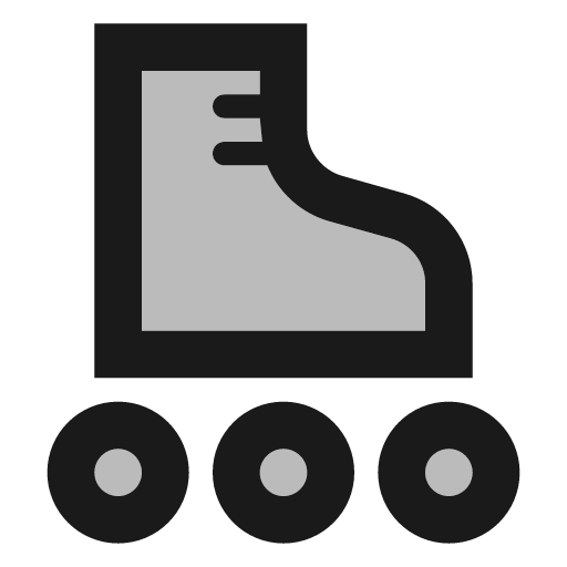 Twotone roller skating icon, solid style, from Google Material Icons