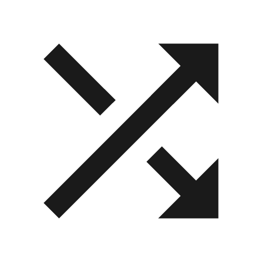 Twotone shuffle icon, solid style, from Google Material Icons