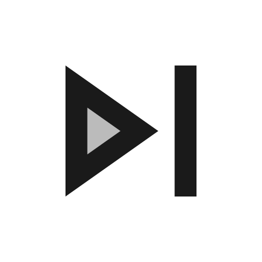 Twotone skip next icon, solid style, from Google Material Icons