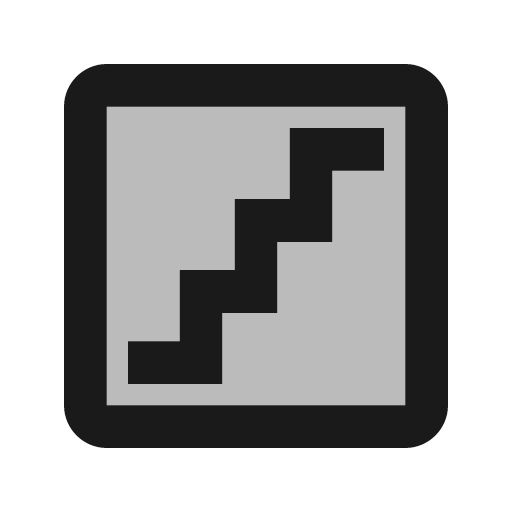 Twotone stairs icon, solid style, from Google Material Icons