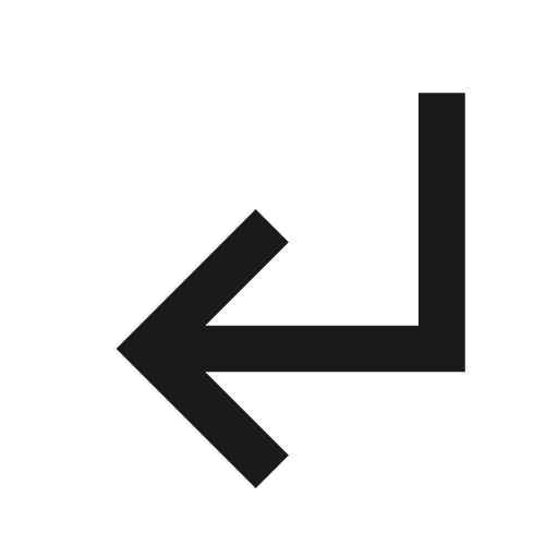 Twotone subdirectory arrow left icon, solid style, from Google Material Icons