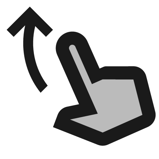 Twotone swipe up icon, solid style, from Google Material Icons