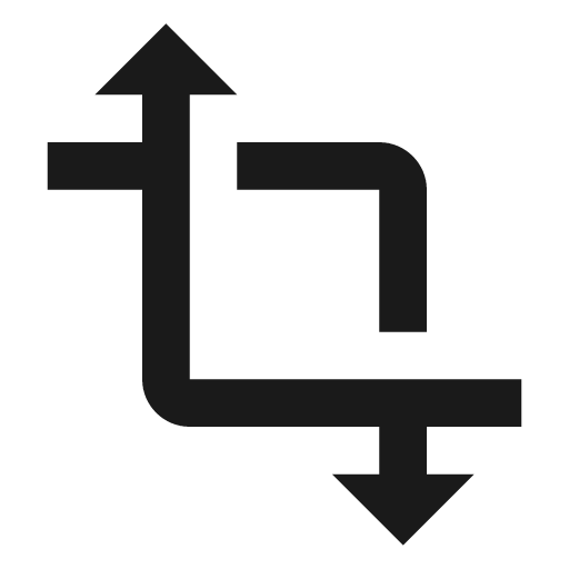 Twotone transform icon, solid style, from Google Material Icons