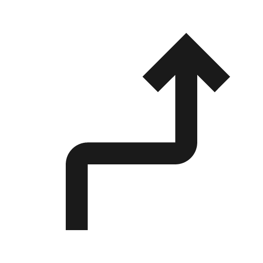 Twotone turn sharp right icon, solid style, from Google Material Icons