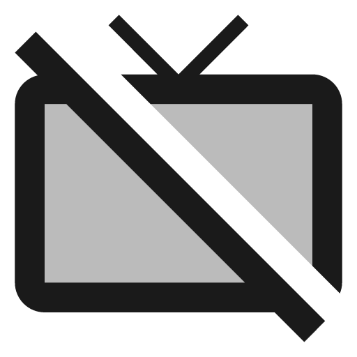 Twotone tv off icon, solid style, from Google Material Icons