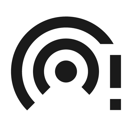 Twotone wifi tethering error rounded icon, rounded style, from Google Material Icons