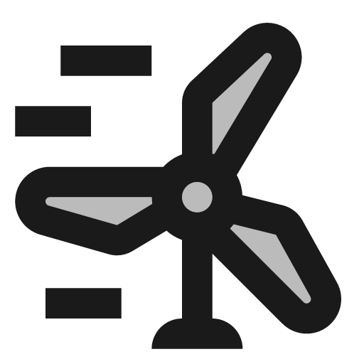 Twotone wind power icon, solid style, from Google Material Icons