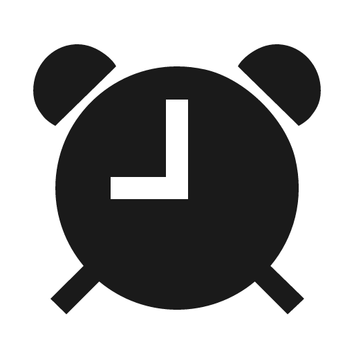 Alarm sharp icon, sharp-cornered style, from IonIcons