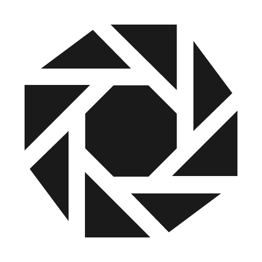 Aperture sharp icon, sharp-cornered style, from IonIcons