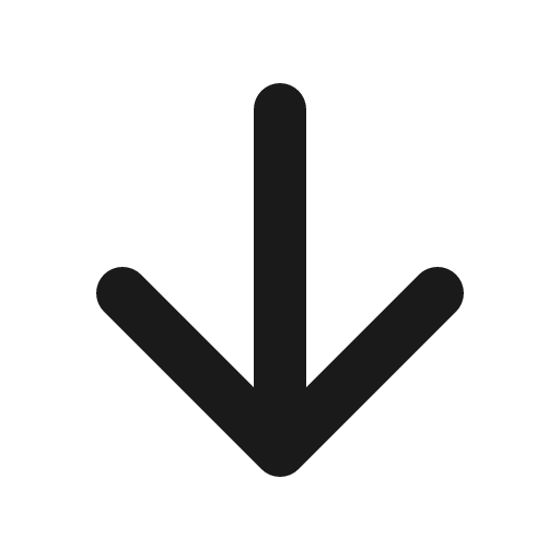 Arrow down outline icon, outline style, from IonIcons