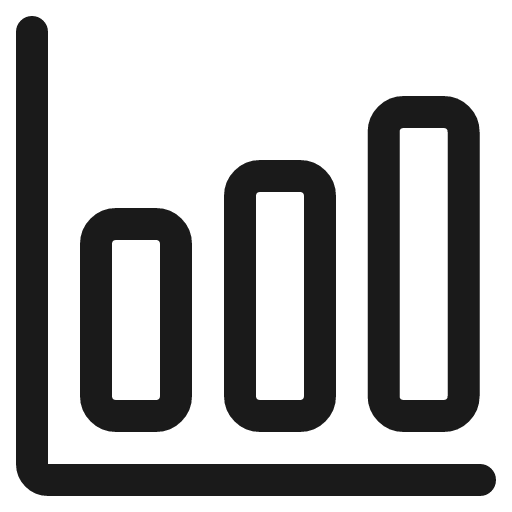 Bar chart outline icon, outline style, from IonIcons