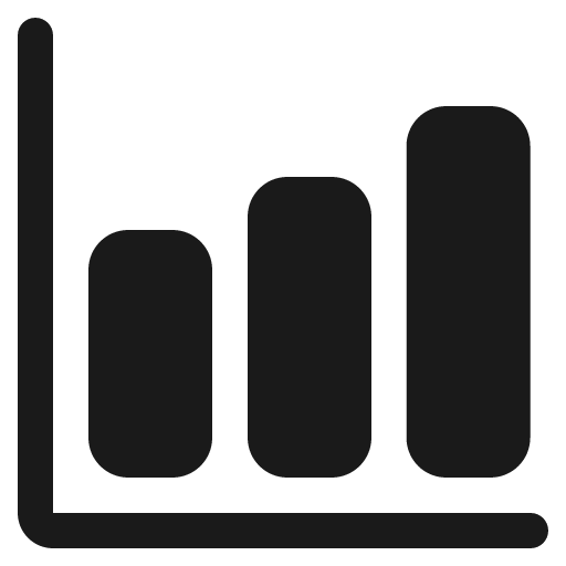 Bar chart icon, solid style, from IonIcons