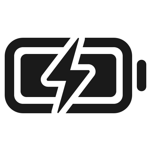Battery charging icon, solid style, from IonIcons