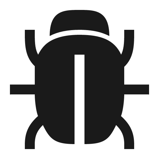 Bug sharp icon, sharp-cornered style, from IonIcons