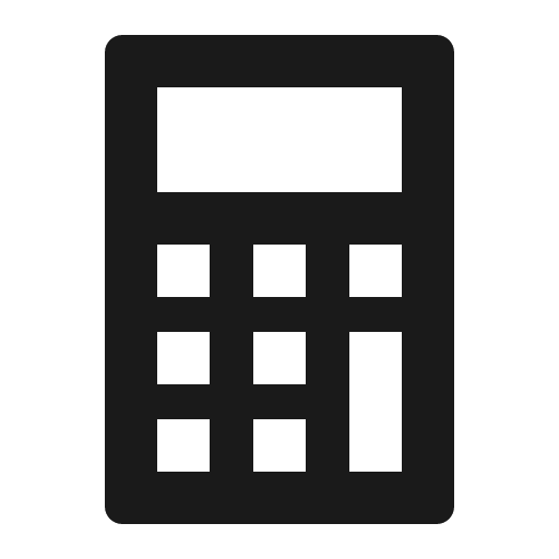 Calculator sharp icon, sharp-cornered style, from IonIcons