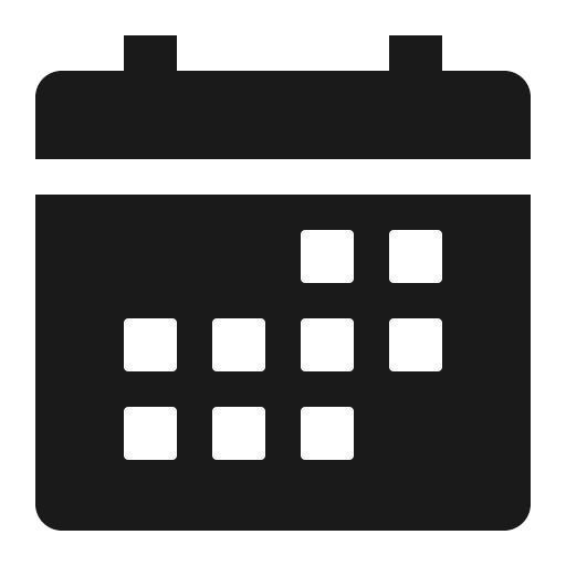 Calendar sharp icon, sharp-cornered style, from IonIcons