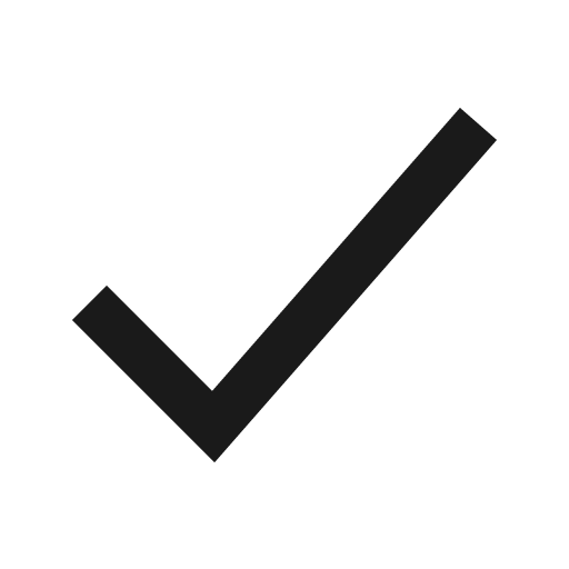 Checkmark sharp icon, sharp-cornered style, from IonIcons