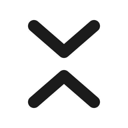 Chevron collapse icon, solid style, from IonIcons