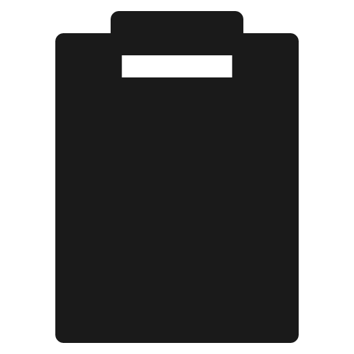Clipboard sharp icon, sharp-cornered style, from IonIcons