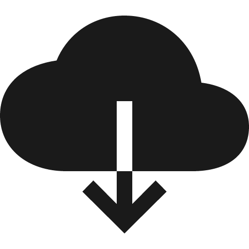 Cloud download sharp icon, sharp-cornered style, from IonIcons