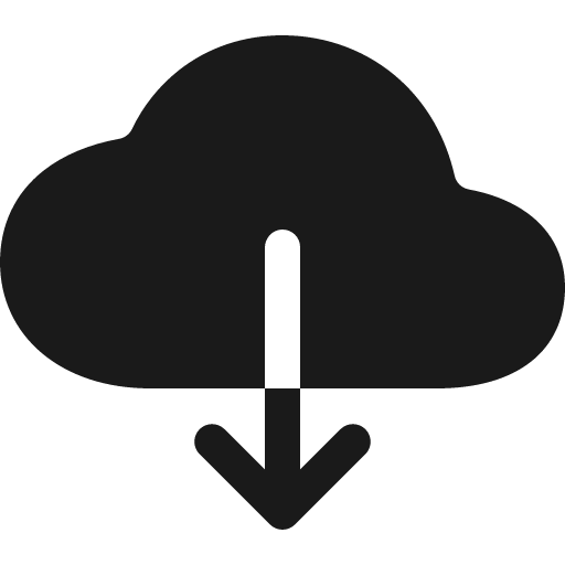 Cloud download icon, solid style, from IonIcons