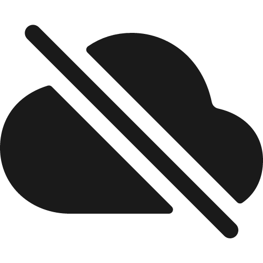 Cloud offline icon, solid style, from IonIcons